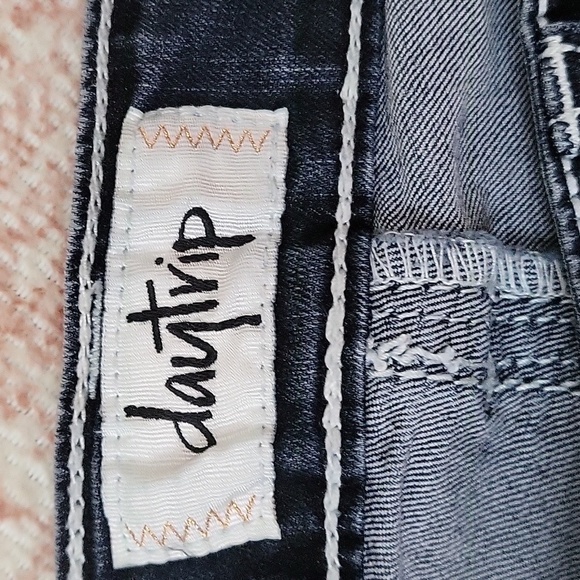 Daytrip Dark Blue Lynx Ankle Skinny White Thread Rhinestone Button Jeans Size 26 - Picture 5 of 15